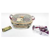 1181	LONGABERGER 2005 SILVER BELLS BASKET SET WITH LID, TIE ON, LINER & PROTECTOR, NEW IN PACKAGING