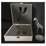 1187	SWAROVSKI SILVER CRYSTAL AUSTRIA BABY GIRAFFE, APPROXIMATELY 6 IN H