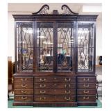 1194	HENREDON RITTENHOUSE SQUARE BREAKFRONT W/MIRRORED BACK & INTERIOR LIGHTING, 2 PIECE, APPROXIMAT