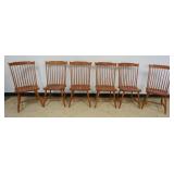 1195	6 SOLID CHERRY *KEYSTONE COLLECTION* BENCH MADE WINDSOR STYLE CHAIRS, APPROXIMATELY 19 IN X 18 
