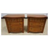 1197	PAIR OF OAK 3 DRAWER BEDSIDE STANDS, EACH APPROXIMATELY 28 IN X 17 IN X 28 IN HIGH
