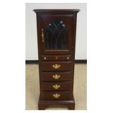 1199	AMERICAN DREW FLOOR STANDING JEWELRY CASE, APPROXIMATELY 21 IN X 16 IN X 56 IN HIGH