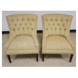 1206	PAIR OF CENTURY TUFTED BACK LOUNGE/OCCASIONAL CHAIRS, EACH APPROXIMATELY 26 IN X 26 IN X 36 IN 