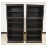1207	PAIR OF ETHAN ALLEN BOOKCASES W/5 SHELVES, 3 ADJUSTABLE, EACH APPROXIMATELY 35 IN X 17 IN X 80 