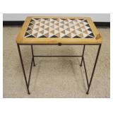 1239	MODERN STYLE INSET TILE TOP STAND, APPROXIMATELY 23 IN X 17 IN X 25 IN H