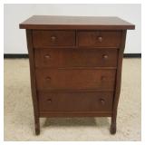 1242	BUTTERNUT 5 DRAWER TALL CHEST, APPROXIMATELY 34 IN X 20 IN X 43 IN H