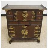 1244	ASIAN 4 DRAWER, 4 DOOR CABINET, APPROXIMATELY 29 IN X 13 IN X 31 IN H