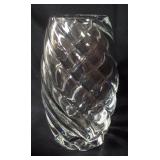 1020	BACARAT CRYSTAL SWIRL GLASS VASE, APPROXIMATELY 10 IN H