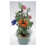 1026	VINTAGE JADE COLORED FLOWER, APPROXIMATELY 14 IN H