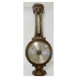 1037	ANTIQUE MOTHER OF PEARL INLAID BAROMETER, DELLABELLA PRESTON, APPROXIMATELY 42 IN H
