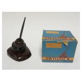 1047	ZEPHYR AMERICAN ART DECO PEN AND HOLDER, SWIVODEX MODEL R-346 WITH BOX, BOX APPROXIMATELY 6 IN 
