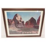 1096	ANTON RASMUSSEN GREAT WHITE THRONE, ZION NATIONAL PARK, APPROXIMATELY 27 IN X 22 IN OVERALL