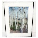 1098	ROMAN BARRIAK FRAMED AND MATTED PHOTO OF BIRCH TREES, ASPEN GROVE, FISH LAKE UTAH, APPROXIMATEL