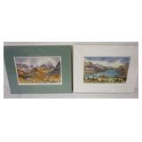 1115	2 MARILYN KINSELLAR ARTIST SIGNED MATTED PRINTS, LARGEST APPROXIMATELY 13 IN X 11 IN OVERALL