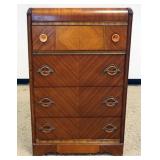 1233	WATERFALL 4 DRAWER CHEST, APPROXIMATELY 31 IN X 17 IN X 48 IN H