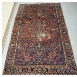 1242	ANTIQUE PERSIAN WOOL RUG, APPROXIMATELY 79 IN X 49 IN, TEAR AND WEAR ON SIDES