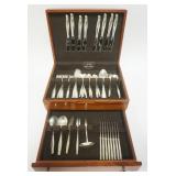 1004	STERLING SILVER FLATWARE SET, ALVIN STERLING, ART NOUVEAU PATTERN. 8 - 10 IN KNIVES, 8 - 6 1/2 