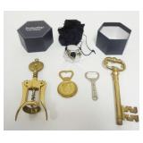 1006	GROUP OF ASSORTED VINTAGE BOTTLE OPENERS, CORK SCREW AND CHAMPAGNE OPENER
