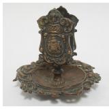 1008	ANTIQUE CAST BRASS MATCH HOLDER, APPROXIMATELY 5 1/2 IN H
