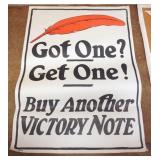 1021	ORIGINAL WWI POSTER, APPROXIMATELY 21 IN X 28 IN, WEAR ON EDGES