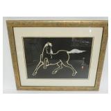 1038	STALLION WOODBLOCK PRINT, CHARACTER MARKS, APPROXIMATELY 18 IN X 22 IN OVERALL