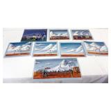 1063	LARGE GROUP OF PAINTINGS ON PAPER ALL CIRCUS TOPICS, LARGEST APPROXIMATELY 10 IN X 18 1/2 IN