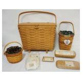 1084	ASSORTED LONGABERGER BASKETS INCLUDING 1992 MAGAZINE BASKET WITH ATTACHED LID, 1994 BEE BASKET 