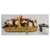 1089	ASSORTED LONGABERGER BASKETS INCLUDING 2005 LARGE GATHERING BASKET WITH PROTECTOR AND FLORAL IN