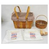 1090	ASSORTED LONGABERGER BASKETS INCLUDING 1994 HOSTESS BASKET WITH LINER AND PROTECTOR AND CRISCO 