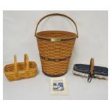 1092	ASSORTED LONGABERGER BASKETS INCLUDING 1989 J.W. BANKERS WASTE BASKET WITH LINER, 1999 WOVEN ME