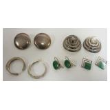 1111	4 PAIRS OF STERLING SILVER EARRINGS AND PR OF UNMARKED LARGE BUTTON EARRINGS (NOT INCLUDED IN W