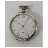 1124	COIN SILVER L.U.C. 15 RUBIS POCKET WATCH MARKED ANVERS 1885 1896 1893 GENEVE ZURICH