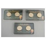 1138	3 SETS OF ONE DOLLAR US PHILADELPHIA AND DENVER UNCIRCULATED PRESIDENTIAL COINS 2007