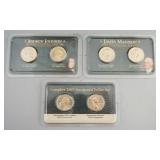 1139	3 SETS OF ONE DOLLAR US PHILADELPHIA AND DENVER UNCIRCULATED PRESIDENTIAL & SACAGAWEA COINS 200