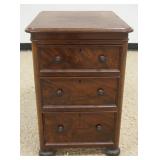 1235	EMPIRE MAHOGANY 3 DRAWER STAND, APPROXIMATELY 19 IN X 21 IN X 28 IN H