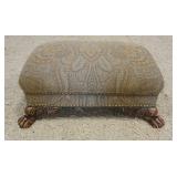 1240	UPHOLSTERED CLAW FOOT STOOL, APPROXIMATELY 21 IN X 14 IN 