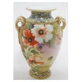 1040	HAND PAINTED NIPPON DOUBLE HANDLED VASE, APPROXIMATELY 10 1/2 IN HIGH