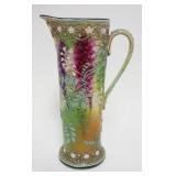 1053	HAND PAINTED MORIAGE PITCHER, APPROXIMATELY 10 1/2 IN HIGH