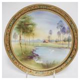 1055	HAND PAINTED NIPPON WALL PLATE, APPROXIMATELY 10 IN