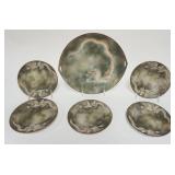 1059	NIPPON HAND PAINTED DRAGONWARE MORIAGE DESSERT SET, 11 1/2 IN PLATTER W/5-6 3/4 IN PLATES