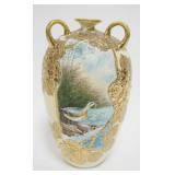 1060	HAND PAINTED NIPPON VASE, APPROXIMATELY 9 1/2 IN HIGH