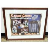 1168	FRAMED FLORIDA GATORS NATIONAL CHAMPIONS, APPROXIMATELY 36 IN X 30 IN OVERALL