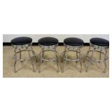 1177	SET OF 4 SWIVEL CHROME BASED BAR STOOLS, EACH APPROXIMATELY 16 IN X 25 IN H