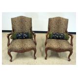 1182	PAIR OF HAMMARY UPHOLSTERED ARM CHAIRS, EACH APPROXINATELY 26 IN X 25 IN X 39 IN