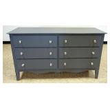 1186	GREY FINISHED 6 DRAWER CHEST, APPROXIMATELY 58 IN X 21 IN X 33  IN H