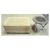 1192	2 PIECE GROUP INCLUDING UPHOLSTERED STOOL AND ROUND TABLE, LARGEST PIECE APPROXIMATELY 38 IN X 