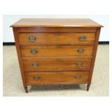 1204	ANTIQUE SHERATON CHERRY 4 DRAWER CHEST, APPROXIMATELY 42 IN X 20 IN X 42 IN