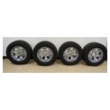 1206	CHROME TRUCK RIMS AND TIRES WITH MITOTIRES ALL TERAIN, LT 325/60R 20, 121 R 8 P.R., SET OF 4, S