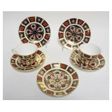 1026	ROYAL CROWN DERBY IMARI #1128 ASSORTMENT; 2  CUPS, 3 SAUCERS AND 2 - 6 1/2 IN PLATES