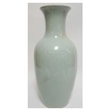 1035	CELADON FINISHED ASIAN VASE, APPROXIMATELY 21 IN H